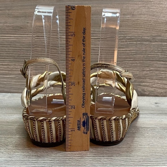 Vintage Bologna & Figli strappy twisted metallic chain designed sandals size 7 - Picture 5 of 12